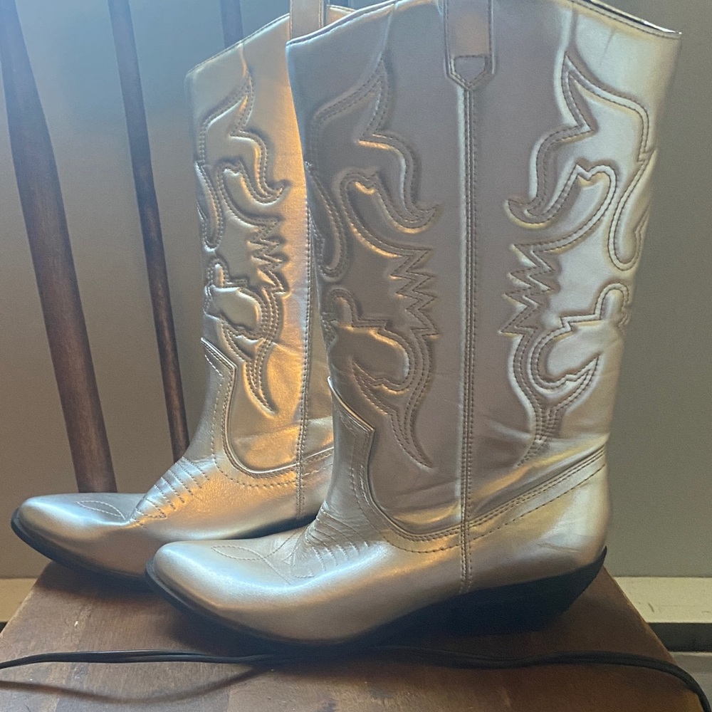 Silver Western Boots